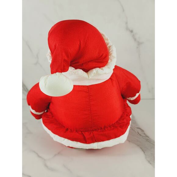 Christmas Santa Claus Polyester 12" Large Soft Plush Stuffed Toy 1978 Korea Vtg - Picture 6 of 16